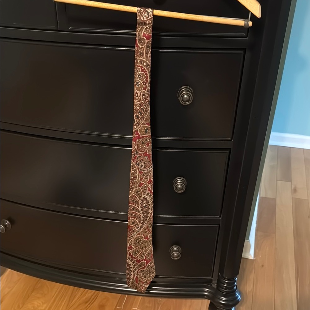 Wembley Paisley Tie - Red and Brown